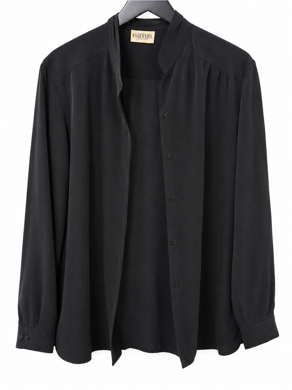 Vintage Worthington Woman Essentials Black Button Front Blouse Plus 20W